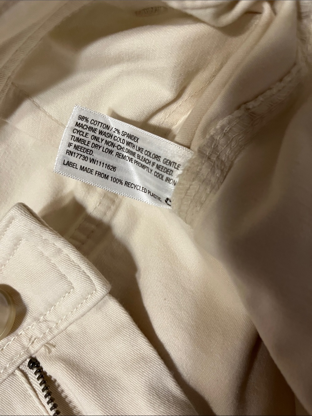 A.new day High Rise Tapered Leg Cream Chinos Pants 12 - Picture 8 of 8